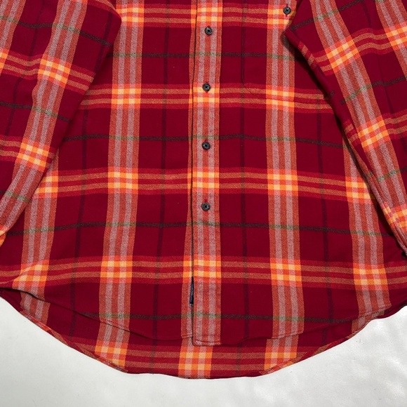 Burberry London Men's Check Button Down Shirt Red Made In U.S.A. Size M - Picture 3 of 12